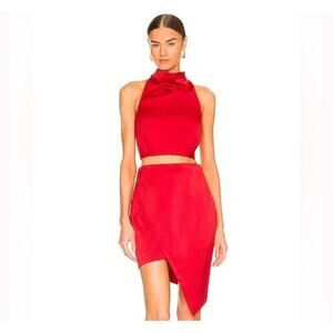 ELLIATT Red Halter Blouse Backless Size Large